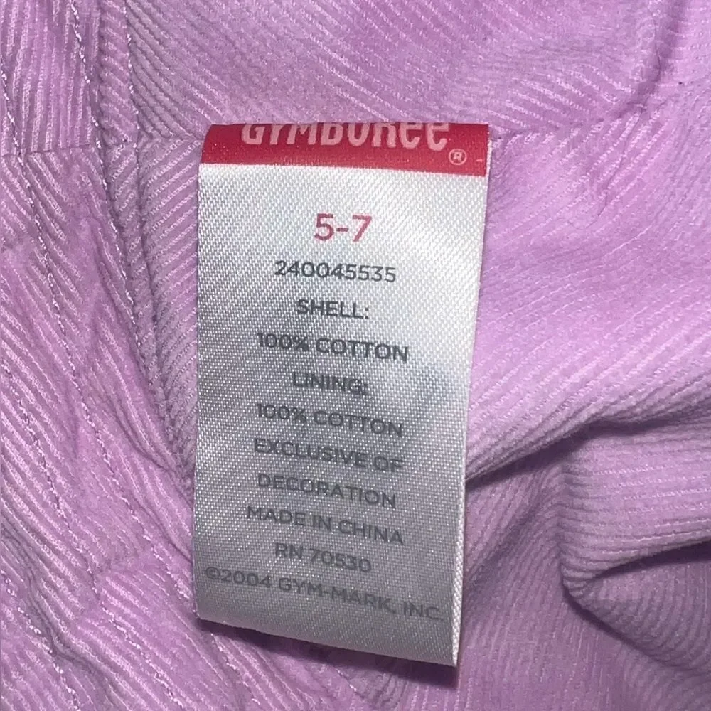 Gymboree Romantic Garden Mauve Corduroy Bucket Hat Floral 2007 Girls 5-7 EUC